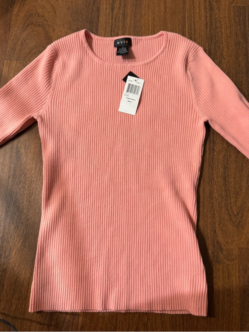EVIE Dusty Pink Ribbed Knit Crewneck SIzE S NwT
